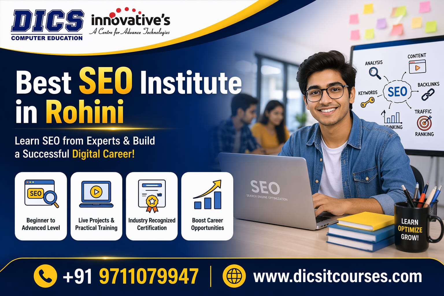 Build Your Digital Career with the Best SEO Institute in Rohini – DICS Innovatives