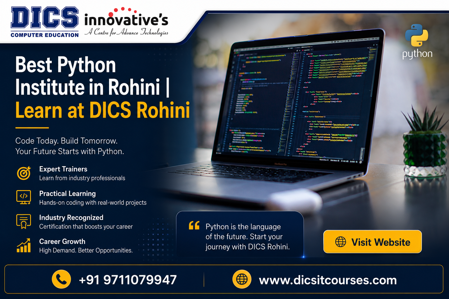 Best Python Training Institute in Rohini Learn at DICS Rohini