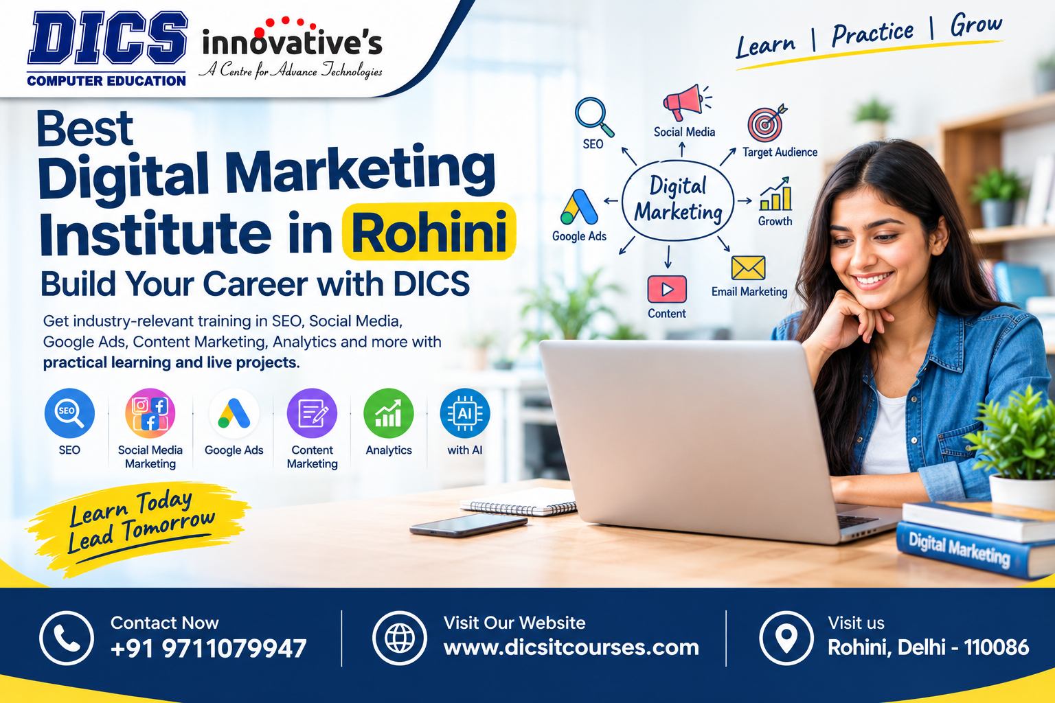 Best Digital Marketing Institute in Rohini | DICS