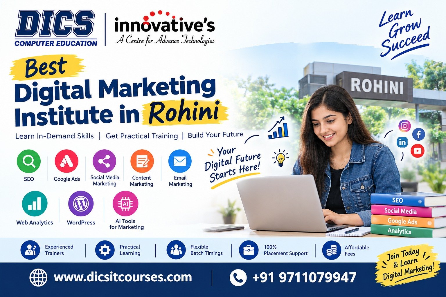 Best Digital Marketing Institute in Rohini | DICS
