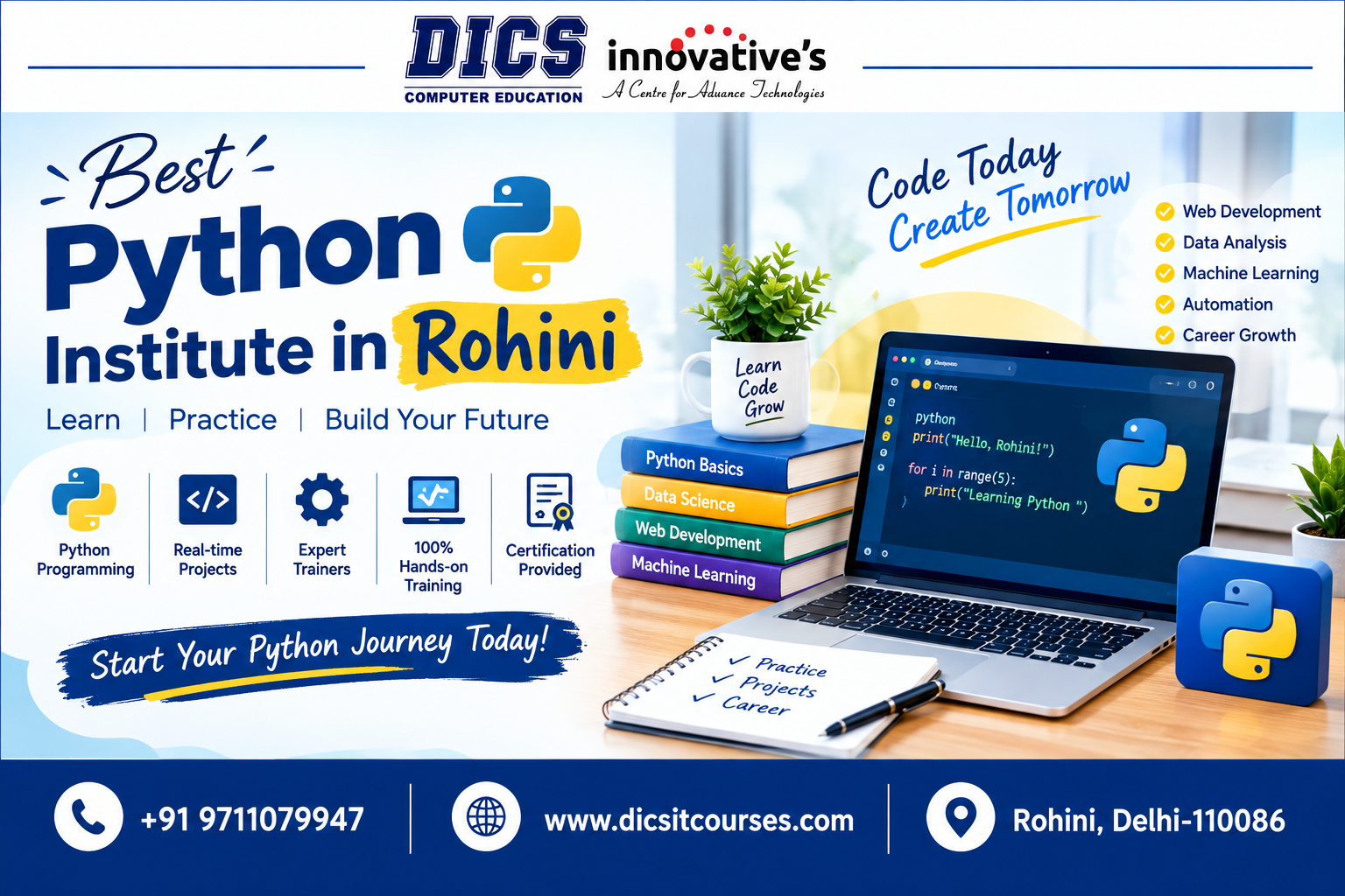 Best Python Institute in Rohini | Python Course – DICS